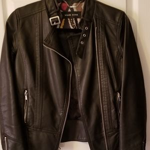 Wilson's Leather Black Rivet Faux Leather Jacket